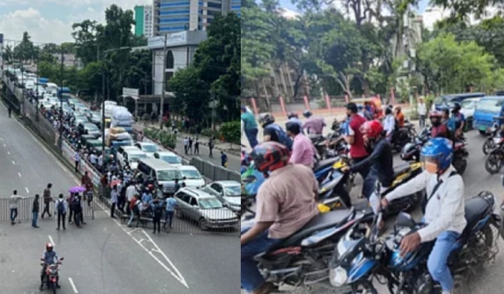 রাজধানীতে শিক্ষার্থীদের সড়ক অবরোধ, স্থবির যানচলাচল