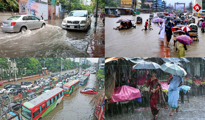 অঝোর বৃষ্টিতে জলাবদ্ধ রাজধানীর নিম্নাঞ্চল, ভোগান্তিতে নগরবাসী