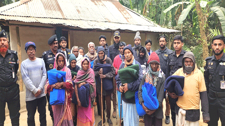 সিলেটে শীতার্ত মানুষের পাশে দাড়ালো র‌্যাব ৯