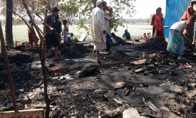 ফরিদপুরে দরিদ্র কৃষকের ঘর পুড়ে ছাই