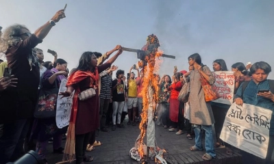 স্বরাষ্ট্র উপদেষ্টার কুশপুত্তলিকা দাহ ও অপসারণের দাবি