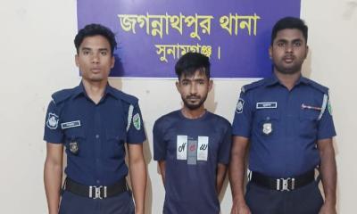 জগন্নাথপুরে নারীসহ দুই পলাতক আসামি গ্রেপ্তার