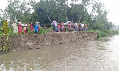 বাঙ্গালী নদীতে তীব্র ভাঙ্গনে ঘরবাড়ী ও ফসলি জমি নদী গর্ভে বিলীন