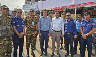 দাগনভূঞায় আইনশৃঙ্খলা বাহিনীর মহড়া ও ভ্রাম্যমাণ আদালত পরিচালনা