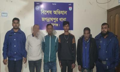 জগন্নাথপুরে মাদকসহ ৪ আসামি গ্রেপ্তার