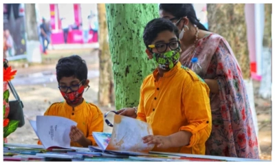 শিশুপ্রহর: বসন্তের সাজে আনন্দে মাতলো শিশুরা