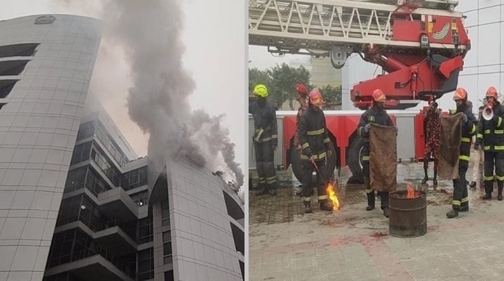 ইসিতে অগ্নি সচেতনতা বৃদ্ধিতে ফায়ার সার্ভিসের মহড়া